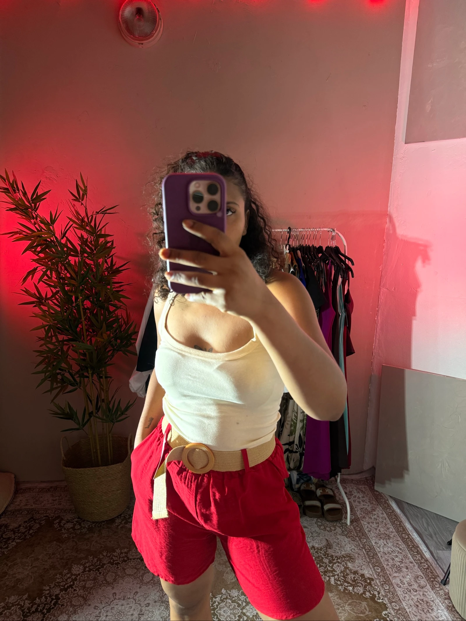 Short bermuda femme rouge 
